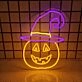 Halloween Pumpkin with Hat and Smile Neon Sign
