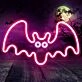 Playful Halloween Bat Neon Sign