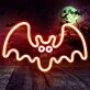 Playful Halloween Bat Neon Sign
