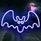 Playful Halloween Bat Neon Sign