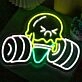 Cute Weightlifting Ice Cream Neon Sign