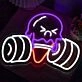 Cute Weightlifting Ice Cream Neon Sign