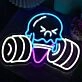 Cute Weightlifting Ice Cream Neon Sign