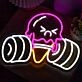 Cute Weightlifting Ice Cream Neon Sign