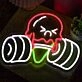 Cute Weightlifting Ice Cream Neon Sign