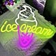 Customize Delightful Ice Cream Cone Neon Sign