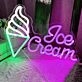 Customize Tasty Ice Cream Cone Neon Sign