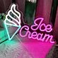 Customize Tasty Ice Cream Cone Neon Sign
