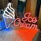 Customize Tasty Ice Cream Cone Neon Sign