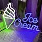 Customize Tasty Ice Cream Cone Neon Sign