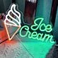 Customize Tasty Ice Cream Cone Neon Sign