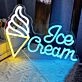 Customize Tasty Ice Cream Cone Neon Sign