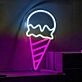 Ice Cream Scoop Cone Neon Sign