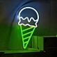 Ice Cream Scoop Cone Neon Sign