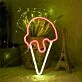 Joyful Ice Cream Scoop Cone Summer Neon Sign