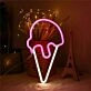Joyful Ice Cream Scoop Cone Summer Neon Sign
