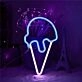 Joyful Ice Cream Scoop Cone Summer Neon Sign