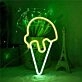 Joyful Ice Cream Scoop Cone Summer Neon Sign