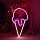 Joyful Ice Cream Scoop Cone Summer Neon Sign