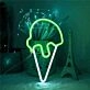 Joyful Ice Cream Scoop Cone Summer Neon Sign