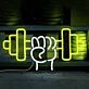 Gym Hand Holding Dumbbell Style 1 Neon Sign