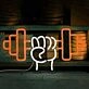 Gym Hand Holding Dumbbell Style 1 Neon Sign