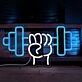 Gym Hand Holding Dumbbell Style 1 Neon Sign