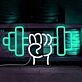 Gym Hand Holding Dumbbell Style 1 Neon Sign