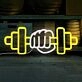 Gym Hand Holding Dumbbell Style 3 Neon Sign