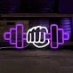 Gym Hand Holding Dumbbell Style 3 Neon Sign