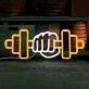 Gym Hand Holding Dumbbell Style 3 Neon Sign