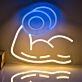 Muscular Arm Lifting Dumbbell Neon Sign