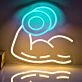 Muscular Arm Lifting Dumbbell Neon Sign