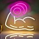 Muscular Arm Lifting Dumbbell Neon Sign