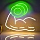Muscular Arm Lifting Dumbbell Neon Sign