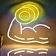 Muscular Arm Lifting Dumbbell Neon Sign