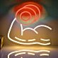 Muscular Arm Lifting Dumbbell Neon Sign