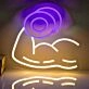 Muscular Arm Lifting Dumbbell Neon Sign