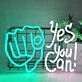 Customize Yes You Can! Gym Motivation Neon Sign