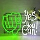 Customize Yes You Can! Gym Motivation Neon Sign