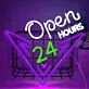 Customize 24 Hours Open Neon Sign