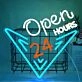 Customize 24 Hours Open Neon Sign