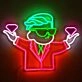 Little Miner Digging for Diamonds Neon Sign