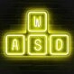 Gaming Keyboard Keys Neon Sign
