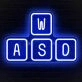 Gaming Keyboard Keys Neon Sign