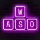 Gaming Keyboard Keys Neon Sign