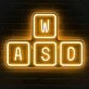 Gaming Keyboard Keys Neon Sign