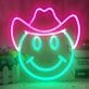 Smiley Face with Cowboy Hat Neon Sign