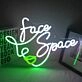 Face Space Line Art Neon Sign
