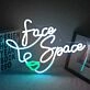 Face Space Line Art Neon Sign